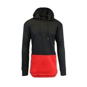 NWT Galaxy by Harvic Men's Black & Red Color Block Hoodie w/ Side Zips Size XL